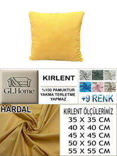 Görseli Galeri görüntüleyiciye yükleyin, %100 Pamuk Petek Hardal Renk Kırlent Kılıfı