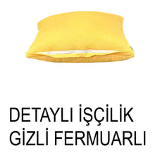 Görseli Galeri görüntüleyiciye yükleyin, %100 Pamuk Petek Hardal Renk Kırlent Kılıfı