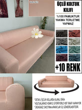 Görseli Galeri görüntüleyiciye yükleyin, %100 Pamuklu Fransız Kumaş Yavru Ağzı 3Lü Komple Giydirme Kanepe & Çekyat, Bohem, Porto, Vb. Model Koltuk Kilifi