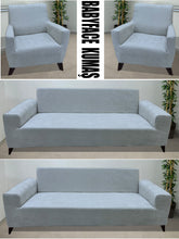 Görseli Galeri görüntüleyiciye yükleyin, Baby Face Kumaş Açık Gri 3+3+1+1 Set Komple Giydirme Kanepe & Çekyat, Bohem, vb Model Koltuk Kılıfları