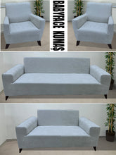 Görseli Galeri görüntüleyiciye yükleyin, Baby Face Kumaş Açık Gri 3+2+1+1 Set Komple Giydirme Kanepe&Çekyat, Bohem, vb Model Koltuk Kılıfları