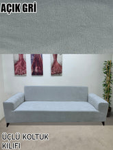 Görseli Galeri görüntüleyiciye yükleyin, Baby Face Kumaş Açık Gri 3+3+1+1 Set Komple Giydirme Kanepe & Çekyat, Bohem, vb Model Koltuk Kılıfları