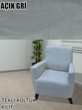 Görseli Galeri görüntüleyiciye yükleyin, Baby Face Kumaş Açık Gri Tekli Komple Giydirme Tekli & Berjer, Bohem, vb Model Koltuk Kılıfları