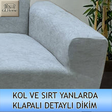 Görseli Galeri görüntüleyiciye yükleyin, Baby Face Kumaş Açık Gri Çift Kişilik Komple Giydirme Kanepe, Bohem, vb Model Koltuk Kılıfları