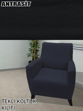 Görseli Galeri görüntüleyiciye yükleyin, Baby Face Kumaş Antrasit Tekli Komple Giydirme Tekli & Berjer, Bohem, vb Model Koltuk Kılıfları