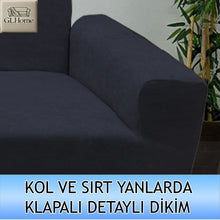 Görseli Galeri görüntüleyiciye yükleyin, Baby Face Kumaş Antrasit 3"Lü Komple Giydirme Kanepe & Çekyat, Bohem, vb Model Koltuk Kılıfları