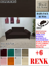 Görseli Galeri görüntüleyiciye yükleyin, Baby Face Kumaş Kahverengi Çift Kişilik Komple Giydirme Kanepe, Bohem, vb Model Koltuk Kılıfları