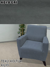 Görseli Galeri görüntüleyiciye yükleyin, Baby Face Kumaş Koyu Gri 3+3+1+1 Set Komple Giydirme Kanepe & Çekyat, Bohem, vb Model Koltuk Kılıfları