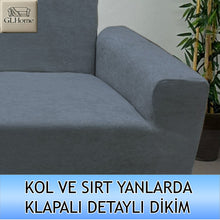 Görseli Galeri görüntüleyiciye yükleyin, Baby Face Kumaş Koyu Gri 3"Lü Komple Giydirme Kanepe & Çekyat, Bohem, vb Model Koltuk Kılıfları