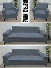 Görseli Galeri görüntüleyiciye yükleyin, Baby Face Kumaş Koyu Gri 3+3+1+1 Set Komple Giydirme Kanepe & Çekyat, Bohem, vb Model Koltuk Kılıfları