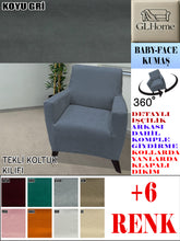 Görseli Galeri görüntüleyiciye yükleyin, Baby Face Kumaş Koyu GriTekli Komple Giydirme Tekli & Berjer, Bohem, vb Model Koltuk Kılıfları