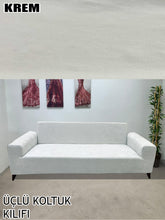 Görseli Galeri görüntüleyiciye yükleyin, Baby Face Kumaş Krem 3+3+1+1 Set Komple Giydirme Kanepe & Çekyat, Bohem, vb Model Koltuk Kılıfları
