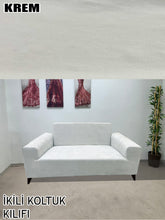 Görseli Galeri görüntüleyiciye yükleyin, Baby Face Kumaş Krem Çift Kişilik Komple Giydirme Kanepe, Bohem, vb Model Koltuk Kılıfları