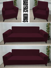 Görseli Galeri görüntüleyiciye yükleyin, Baby Face Kumaş Mürdüm 3+3+1+1 Set Komple Giydirme Kanepe & Çekyat, Bohem, vb Model Koltuk Kılıfları