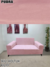 Görseli Galeri görüntüleyiciye yükleyin, Baby Face Kumaş Pudra 3+2+1+1 Set Komple Giydirme Kanepe & Çekyat, Bohem, vb Model Koltuk Kılıfları