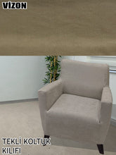 Görseli Galeri görüntüleyiciye yükleyin, Baby Face Kumaş Vizon Tekli Komple Giydirme Tekli & Berjer, Bohem, vb Model Koltuk Kılıfları