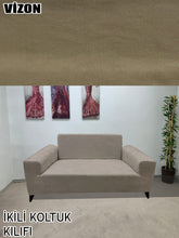 Görseli Galeri görüntüleyiciye yükleyin, Baby Face Kumaş Vizon 3+2+1+1 Set Komple Giydirme Kanepe & Çekyat, Bohem, vb Model Koltuk Kılıfları