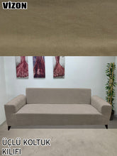 Görseli Galeri görüntüleyiciye yükleyin, Baby Face Kumaş Vizon 3+3+1+1 Set Komple Giydirme Kanepe & Çekyat, Bohem, vb Model Koltuk Kılıfları