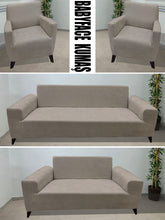 Görseli Galeri görüntüleyiciye yükleyin, Baby Face Kumaş Vizon 3+2+1+1 Set Komple Giydirme Kanepe & Çekyat, Bohem, vb Model Koltuk Kılıfları