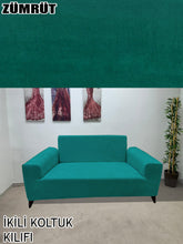 Görseli Galeri görüntüleyiciye yükleyin, Baby Face Kumaş Zümrüt 3+2+1+1 Set Komple Giydirme Kanepe & Çekyat, Bohem, vb Model Koltuk Kılıfları