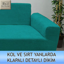 Görseli Galeri görüntüleyiciye yükleyin, Baby Face Kumaş Zümrüt Çift Kişilik Komple Giydirme Kanepe, Bohem, vb Model Koltuk Kılıfları