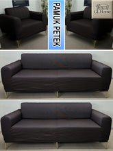 Görseli Galeri görüntüleyiciye yükleyin, %100 Pamuk Petek Kumaş Kahverengi 3+3+1+1 Set Komple Giydirme Kanepe&Çekyat, Bohem, vb Model Koltuk Kılıfları