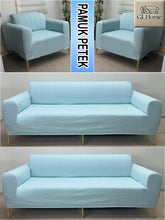 Görseli Galeri görüntüleyiciye yükleyin, %100 Pamuk Petek Kumaş Mint 3+3+1+1 Set Komple Giydirme Kanepe&Çekyat, Bohem, vb Model Koltuk Kılıfları