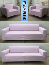 Görseli Galeri görüntüleyiciye yükleyin, %100 Pamuk Petek Kumaş Pudra 3+3+1+1 Set Komple Giydirme Kanepe&Çekyat, Bohem, vb Model Koltuk Kılıfları