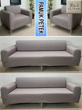 Görseli Galeri görüntüleyiciye yükleyin, %100 Pamuk Petek Kumaş Sütlü Kahve 3+3+1+1 Set Komple Giydirme Kanepe&Çekyat, Bohem, vb Model Koltuk Kılıfları