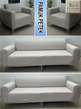 Görseli Galeri görüntüleyiciye yükleyin, %100 Pamuk Petek Kumaş Vizon 3+3+1+1 Set Komple Giydirme Kanepe&Çekyat, Bohem, vb Model Koltuk Kılıfları