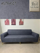 Görseli Galeri görüntüleyiciye yükleyin, Süet Kumaş Antrasit 3Lü Komple Giydirme Kanepe & Çekyat, Bohem, Porto, Vb. Model Koltuk Kilifi