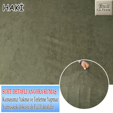Görseli Galeri görüntüleyiciye yükleyin, Süet Kumaş Haki 3+2+1+1 Komple Giydirme Kanepe-Çekyat, Bohem, vb. Model Koltuk Kılıfı