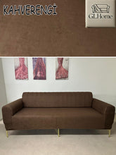Görseli Galeri görüntüleyiciye yükleyin, Süet Kumaş Kahverengi 3+3+1+1 Komple Giydirme Kanepe&Çekyat, Bohem, vb. Modeller Koltuk Kılıfı
