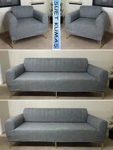 Görseli Galeri görüntüleyiciye yükleyin, Süet Kumaş Koyu Gri 3+3+1+1 Komple Giydirme Kanepe&Çekyat, Bohem, vb. Modeller Koltuk Kılıfı