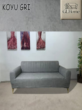 Görseli Galeri görüntüleyiciye yükleyin, Süet Kumaş Koyu Gri 3+2+1+1 Komple Giydirme Kanepe-Çekyat, Bohem, vb. Model Koltuk Kılıfı