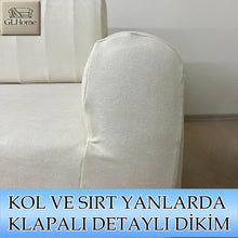 Görseli Galeri görüntüleyiciye yükleyin, Süet Kumaş Krem 3+2+1+1 Komple Giydirme Kanepe-Çekyat, Bohem, vb. Model Koltuk Kılıfı