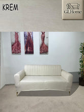 Görseli Galeri görüntüleyiciye yükleyin, Süet Kumaş Krem Çift Kişilik Komple Giydirme 2"Li kanepe Bohem Tarzı koltuk Kılıfı