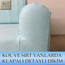 Görseli Galeri görüntüleyiciye yükleyin, Süet Kumaş Mint Çift Kişilik Komple Giydirme 2"Li kanepe Bohem Tarzı koltuk Kılıfı