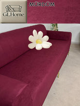 Görseli Galeri görüntüleyiciye yükleyin, Süet Kumaş Mürdüm 3Lü Komple Giydirme Kanepe & Çekyat, Bohem, Porto, Vb. Model Koltuk Kilifi