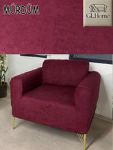 Görseli Galeri görüntüleyiciye yükleyin, Süet Kumaş Mürdüm 3+3+1+1 Komple Giydirme Kanepe&Çekyat, Bohem, vb. Modeller Koltuk Kılıfı