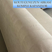 Görseli Galeri görüntüleyiciye yükleyin, Süet Kumaş Vizon Tekli&Berjer Komple Giydirme, Bohem, Porto Model Koltuk Kılıfı