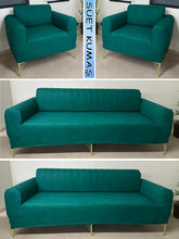 Görseli Galeri görüntüleyiciye yükleyin, Süet Kumaş Zümrüt 3+3+1+1 Komple Giydirme Kanepe&Çekyat, Bohem, vb. Modeller Koltuk Kılıfı