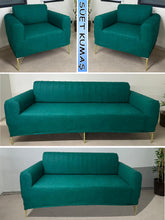 Görseli Galeri görüntüleyiciye yükleyin, Süet Kumaş Zümrüt 3+2+1+1 Komple Giydirme Kanepe-Çekyat, Bohem, vb. Model Koltuk Kılıfı