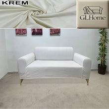Görseli Galeri görüntüleyiciye yükleyin, %100 Pamuk Petek Kumaş Krem Çift Kişilik Komple Giydirme 2"Li Kanepe, Bohem, vb Model Koltuk Kılıfları