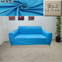 Görseli Galeri görüntüleyiciye yükleyin, %100 Pamuk Petek Kumaş Mavi Çift Kişilik Komple Giydirme 2"Li Kanepe, Bohem, vb Model Koltuk Kılıfları