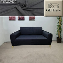 Görseli Galeri görüntüleyiciye yükleyin, %100 Pamuk Petek Kumaş Siyah Çift Kişilik Komple Giydirme 2"Li Kanepe, Bohem, vb Model Koltuk Kılıfları