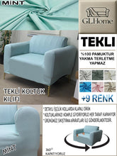 Görseli Galeri görüntüleyiciye yükleyin, %100 Pamuk Petek Kumaş Mint Tekli  Komple Giydirme Tekli &amp; Berjer, Bohem, Porto vb Model Koltuk Kılıfları
