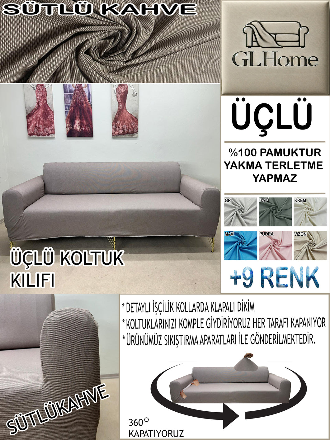 %100 Pamuk Petek Kumaş Sütlü Kahve 3