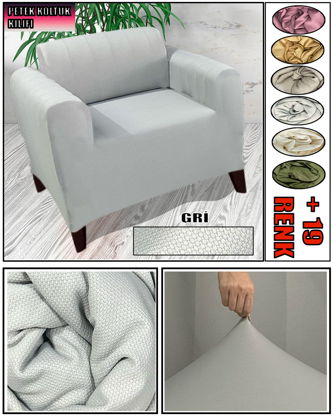 SPT-02 Bal Peteği Streç Tekli Koltuk Kılıfı - Gri