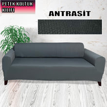 Görseli Galeri görüntüleyiciye yükleyin, Mikro Petek Kumaş Antrasit 3+3+1+1 Set  Komple Giydirme Kanepe &amp; Çekyat, Bohem, vb Model Koltuk Kılıfları
